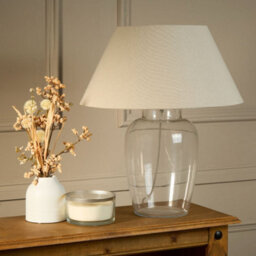 Pagazzi Lighting Pagazzi Maxwell Natural Linen Shade And Glass Table Lamp - thumbnail 2