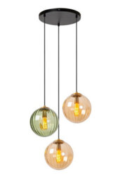 Lucide Monsaraz Retro Pendant Light 35Cm - 3Xe27 - Green