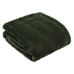 Paoletti Empress Faux Fur Throw, Pine Green, 130 X 180Cm