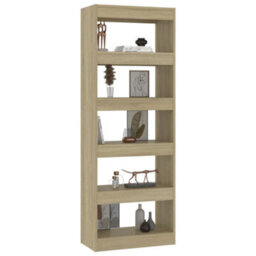 Berkfield Book Cabinet/room Divider Sonoma Oak 60X30X166 Cm Engineered Wood - thumbnail 6