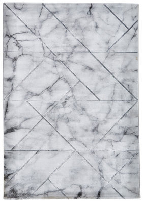 Ivory Silver Abstract Rug, Modern Stain-Resistant Rug, Abstract Rug For Living Room, & Dining Room-120Cm X 170Cm - image 1