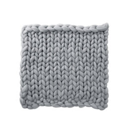Living And Home Grey Throw Blanket Chunky Knit Handwoven 60Cm L X 60Cm W - thumbnail 4