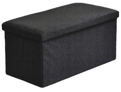 Home Republic Faux Leather Storage Ottoman - Two Seater Black - image 1