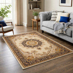 Soft Vintage Oriental Carpet 120X170 Cm Washable Non Slip Short Pile Area Rug For Living Room Bedroom Kitchen - thumbnail 1