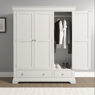 Seconique Bordeaux 3 Door Wardrobe Ivory And Oak (Partially Assembled) - image 1