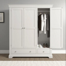Seconique Bordeaux 3 Door Wardrobe Ivory And Oak (Partially Assembled)
