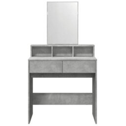 Berkfield Dressing Table With Mirror Concrete Grey 80X41X144.5 Cm - thumbnail 4