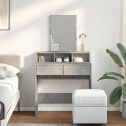 Berkfield Dressing Table With Mirror Concrete Grey 80X41X144.5 Cm - thumbnail 3
