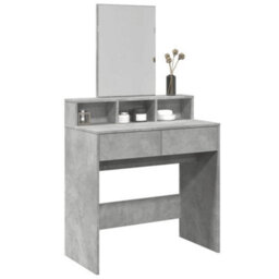 Berkfield Dressing Table With Mirror Concrete Grey 80X41X144.5 Cm