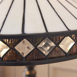 Luminosa Lighting Luminosa Fargo 2 Light Medium Table Lamp Dark Bronze, Tiffany Glass, E27 - thumbnail 4