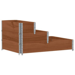 Berkfield Rustic 3-Tier Raised Bed Brown 120X80 Cm Solid Wood Pine - thumbnail 1