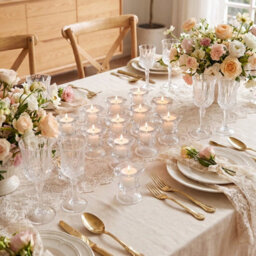 Living And Home 12 Pack Clear Soda Lime Glass Taper Candle Holders For Wedding Table Centerpiece Decor - thumbnail 3