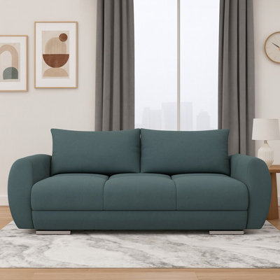 Modern Velour Fabric Sofa With Springs Easy Clean Upholstery Logo 2 Collection Grey - image 1