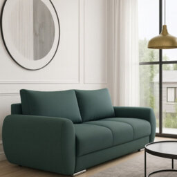 Modern Velour Fabric Sofa With Springs Easy Clean Upholstery Logo 2 Collection Grey - thumbnail 4