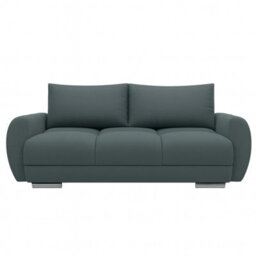 Modern Velour Fabric Sofa With Springs Easy Clean Upholstery Logo 2 Collection Grey - thumbnail 2