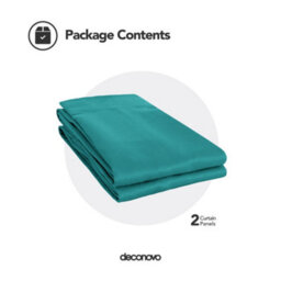Deconovo Super Soft Solid Thermal Insulated Blackout Curtains For Bedroom Eyelet 55X96 Inch Two Panels Turquoise - thumbnail 5