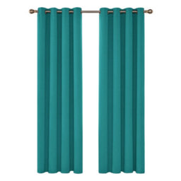 Deconovo Super Soft Solid Thermal Insulated Blackout Curtains For Bedroom Eyelet 55X96 Inch Two Panels Turquoise