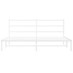 Berkfield Metal Bed Frame Without Mattress With Headboard White 180X200Cm - thumbnail 5