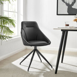 Bravich Lisbon Faux Leather Office Swivel Chair - Black - thumbnail 1