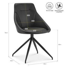 Bravich Lisbon Faux Leather Office Swivel Chair - Black - thumbnail 5