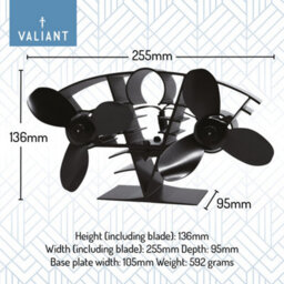 Valiant Whirlwind Twin Blade Stove Fan And Magnetic Thermometer - thumbnail 6