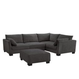 Home Detail Renns Corner Sofa, Right-Hand Facing With Footstool, Dark Grey Linen - thumbnail 2