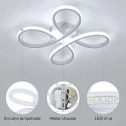 Modern Led Ceiling Light Flower Bedroom Lamp Creativ Chandelier Livingroom 6500K - thumbnail 3