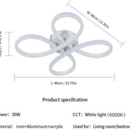 Modern Led Ceiling Light Flower Bedroom Lamp Creativ Chandelier Livingroom 6500K - thumbnail 2