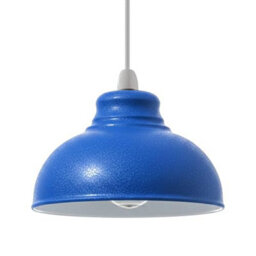 Retro Navy Blue Metal Ceiling Lampshade With Textured Finish For Living Room Bedroom Or Hallway