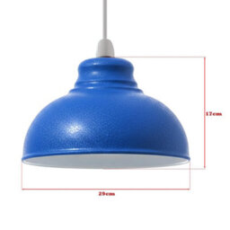 Retro Navy Blue Metal Ceiling Lampshade With Textured Finish For Living Room Bedroom Or Hallway - thumbnail 3