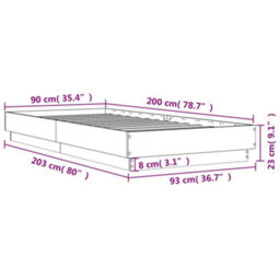 Berkfield Bed Frame Without Mattress Grey Sonoma 90X200 Cm Engineered Wood - thumbnail 9