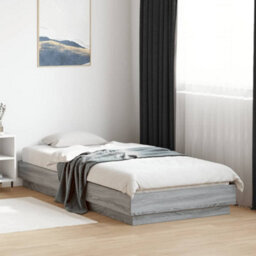 Berkfield Bed Frame Without Mattress Grey Sonoma 90X200 Cm Engineered Wood - thumbnail 1