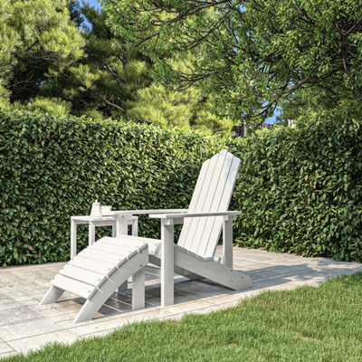 Walplus Garden Outdoor Adirondack Chair With Footstool Hdpe White - image 1