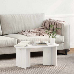 Berkfield Coffee Table White 80 X 39.5 X 35 Cm Solid Pine Wood - thumbnail 4