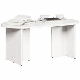 Berkfield Coffee Table White 80 X 39.5 X 35 Cm Solid Pine Wood - thumbnail 3