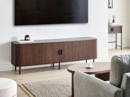 Beliani Retro Tv Stand Bradley Dark Brown - thumbnail 2