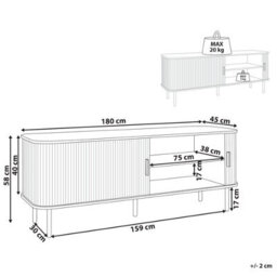 Beliani Retro Tv Stand Bradley Dark Brown - thumbnail 3