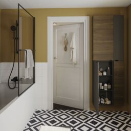 GoodHome Imandra Deep Walnut Effect Bathroom Single Wall Cabinet (H)90Cm (W)40Cm - thumbnail 5