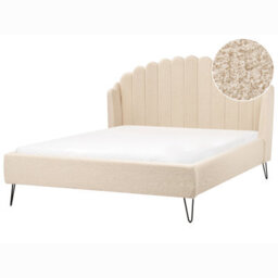 Beliani Bed Boucle Ambillou 160 X 200 Cm (Eu King Size) Beige - thumbnail 1