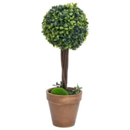 Vidaxl Artificial Boxwood Plants 2 Pcs With Pots Ball Shaped Green 33 Cm - thumbnail 2