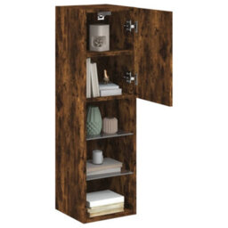 Walplus Tv Cabinets With Led Lights 2 Pcs Smoked Oak 30.5X30X102 Cm - thumbnail 5