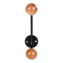 GoodHome Corne Black & Natural Wall-Mounted Hat & Coat Hook (H)102mm (D)102mm - thumbnail 3