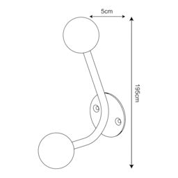 GoodHome Corne Black & Natural Wall-Mounted Hat & Coat Hook (H)102mm (D)102mm - thumbnail 6