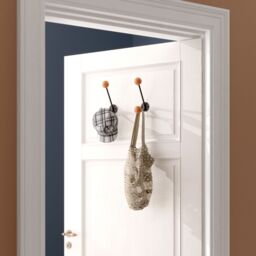 GoodHome Corne Black & Natural Wall-Mounted Hat & Coat Hook (H)102mm (D)102mm - thumbnail 5
