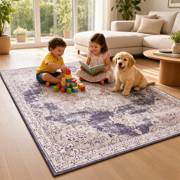 Washable Non Slip Vintage Rug For Living Room Bedroom Kitchen Soft Short Pile Oriental Area Rug 160X230Cm - thumbnail 3