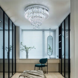 Living And Home 34W Modern Led Ceiling Light With K9 Crystal Shade, 6000K Cool White Lighting - thumbnail 3