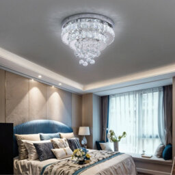 Living And Home 34W Modern Led Ceiling Light With K9 Crystal Shade, 6000K Cool White Lighting - thumbnail 2