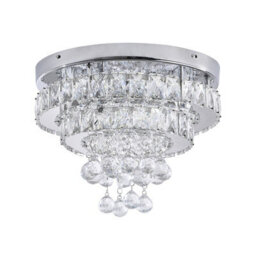 Living And Home 34W Modern Led Ceiling Light With K9 Crystal Shade, 6000K Cool White Lighting - thumbnail 1