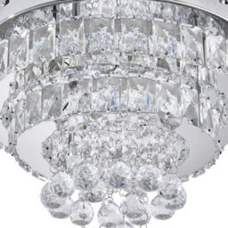 Living And Home 34W Modern Led Ceiling Light With K9 Crystal Shade, 6000K Cool White Lighting - thumbnail 7