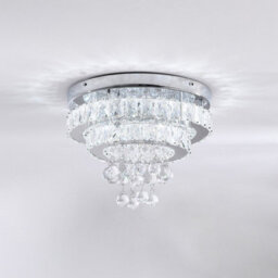 Living And Home 34W Modern Led Ceiling Light With K9 Crystal Shade, 6000K Cool White Lighting - thumbnail 5